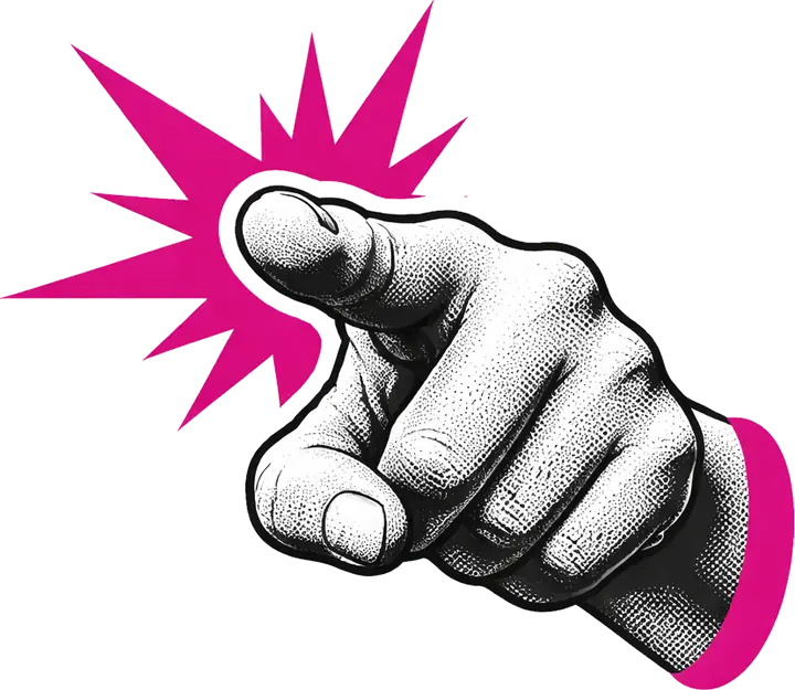 Una mano indica in avanti